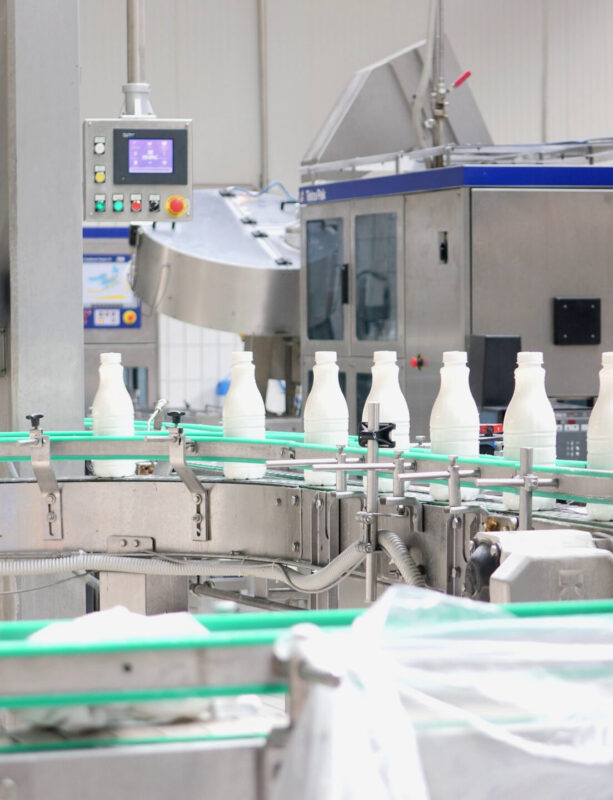 DETERGENT INDUSTRY  Home 08 footage of milk bottles at the production line in a milk company SBI 351052448 scaled 613x800